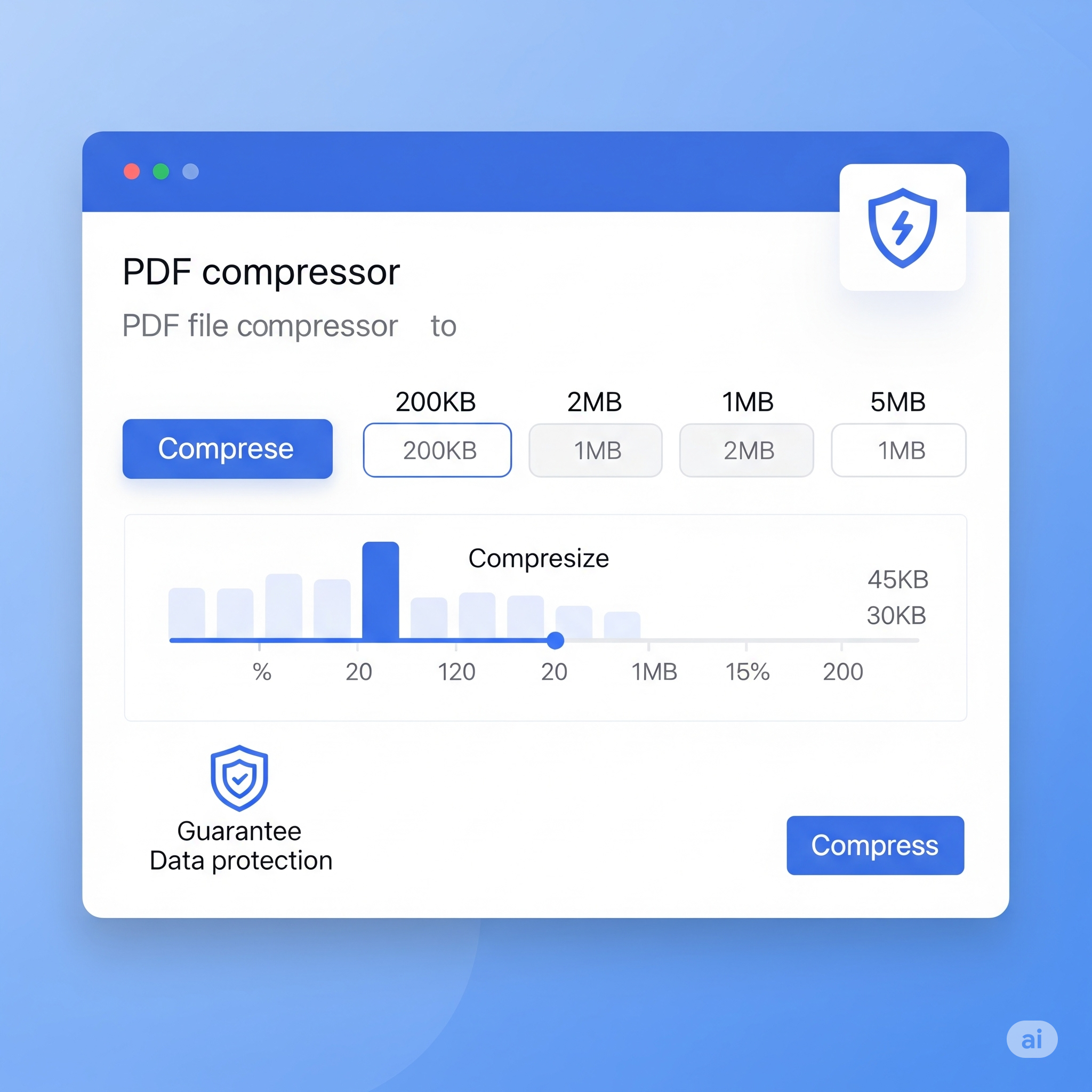 PDF File Compressor Interface - Reduce PDF size with high quality